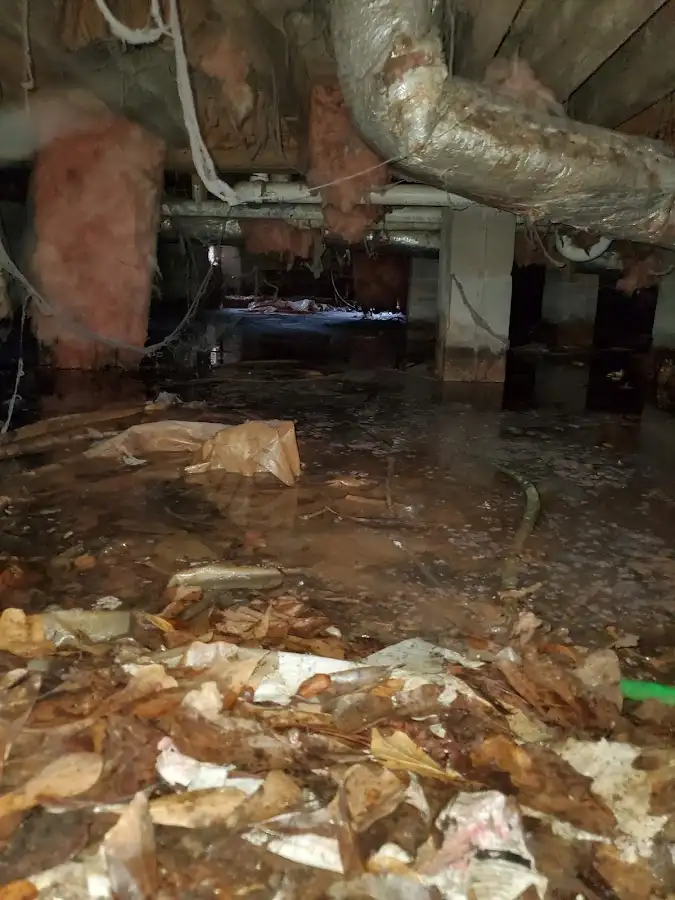 Crawl space flood assessment for Commercial Water Damage Restoration in Beloit