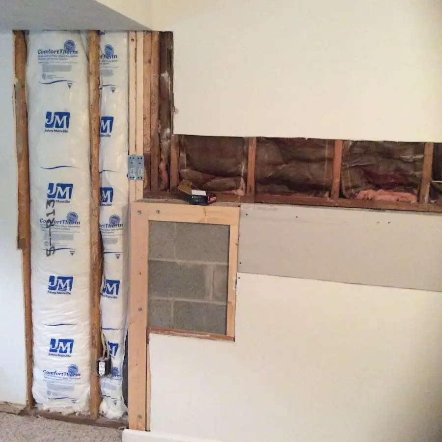 Wall insulation replacement during Contents Cleaning & Restoration in Beloit